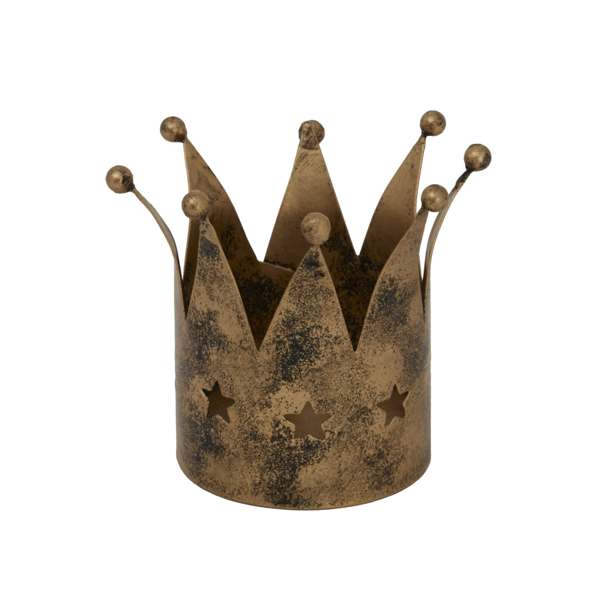 Josiane Antique Gold Crown Tealight Holder