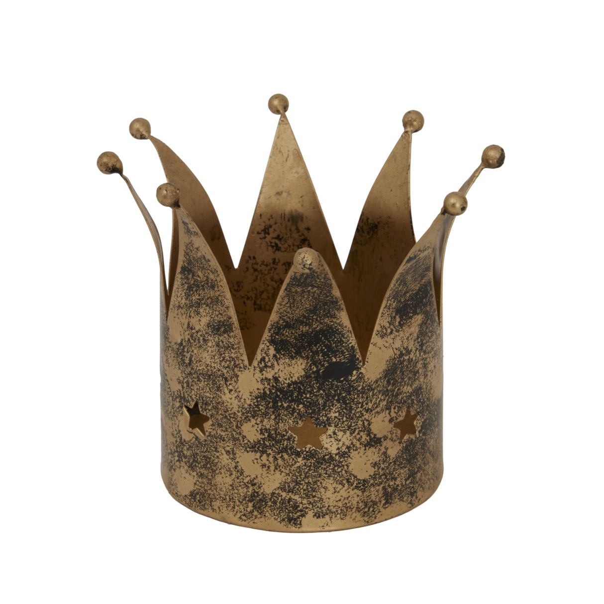 Josiane Antique Gold Crown Candle Holder