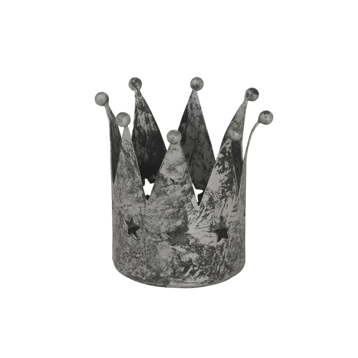 Josiane Antique Silver Crown Tealight Holder