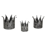 Chloe Antique Silver Crown Candle Holder