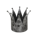 Chloe Antique Silver Crown Candle Holder