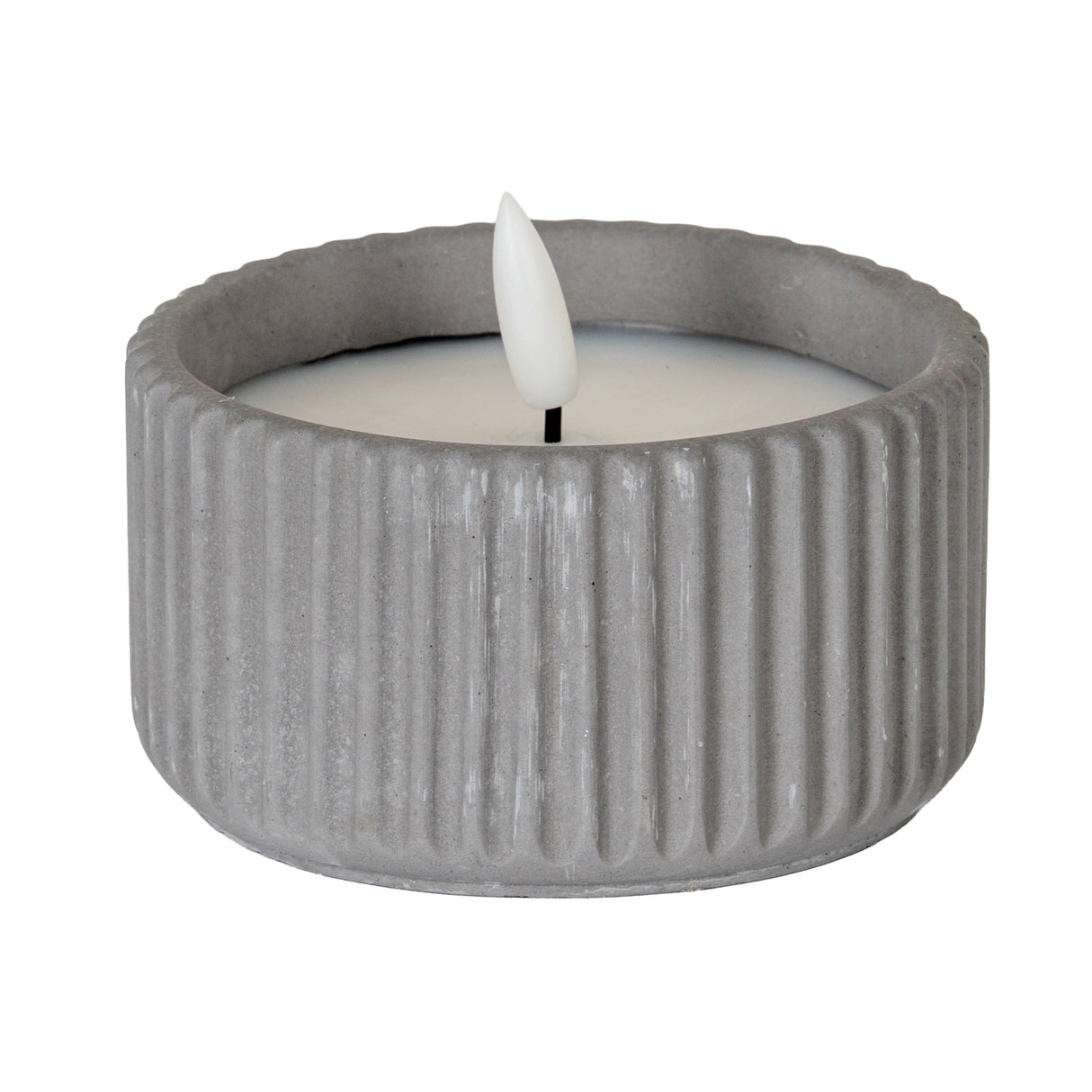 Isaline Natural Glow Ribbed Small LED Candle