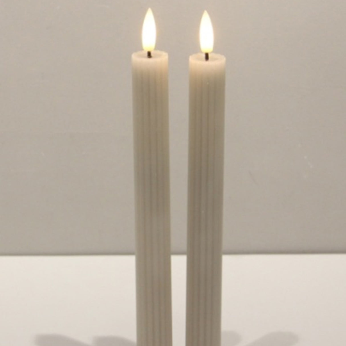 Chantal Natural Glow Taupe Ribbed Taper Candles