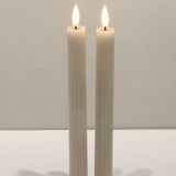 Chantal Natural Glow Taupe Ribbed Taper Candles
