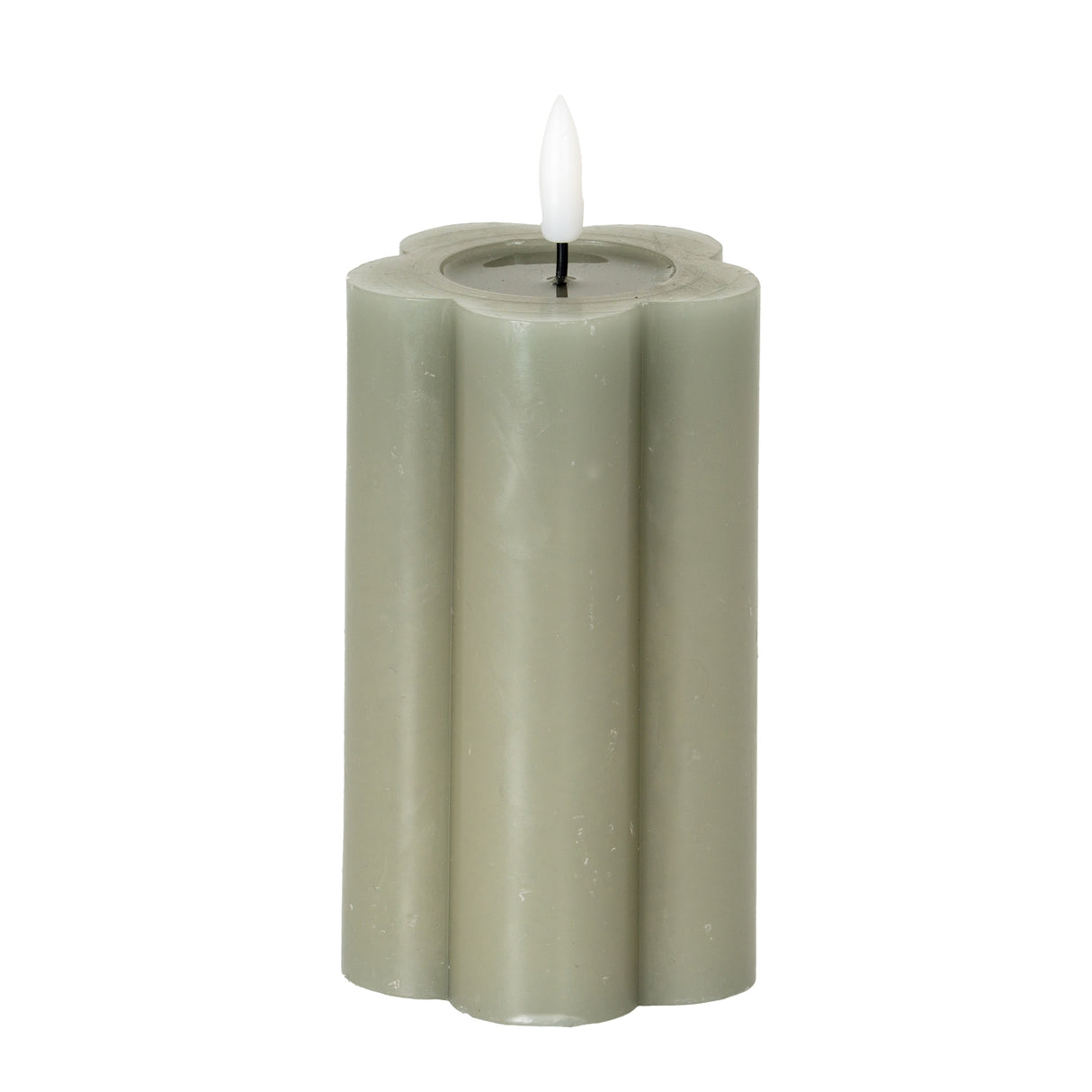 Delara Natural Glow 2.75x5 Grey Pillar LED Candle
