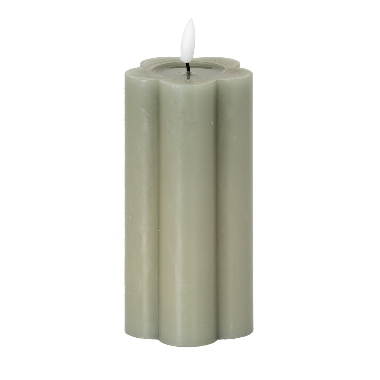 Delara Natural Glow 2.75x6 Grey Pillar LED Candle