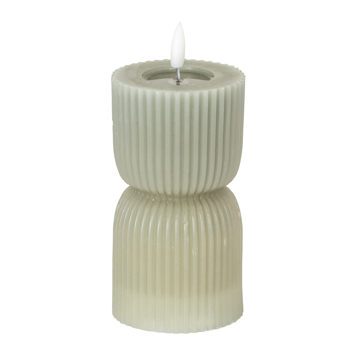 Sabella Natural Glow 2.75x6 Grey Carved LED Candle