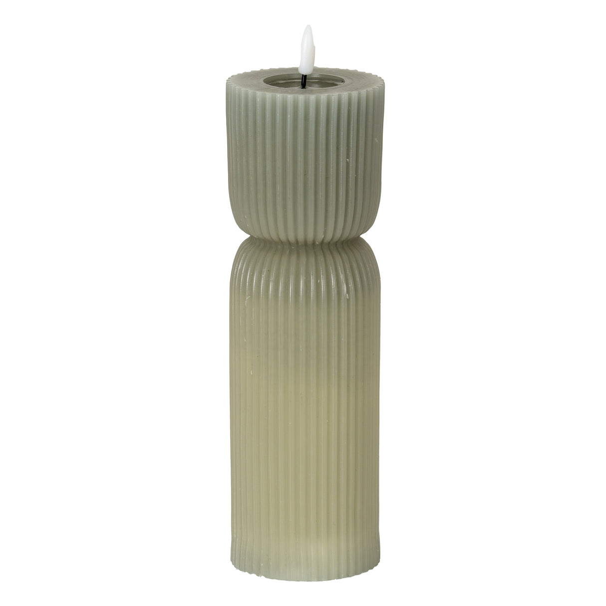 Sabella Natural Glow 2.75x10 Grey Carved LED Candle