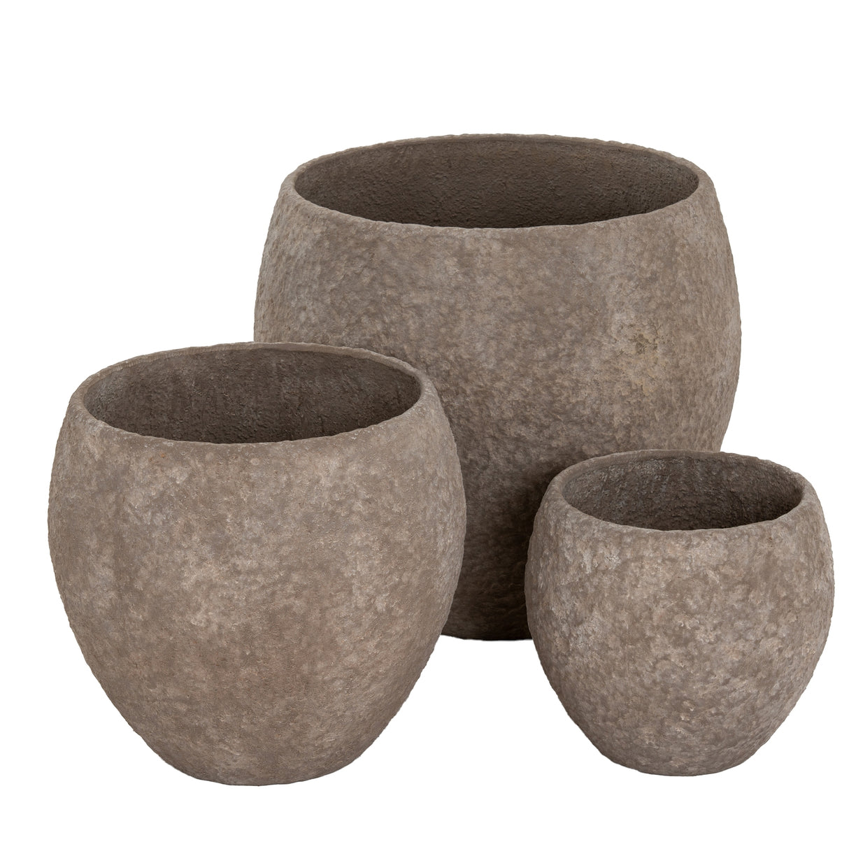 Aurore Umber Pot Belly Set Of 3 Planters