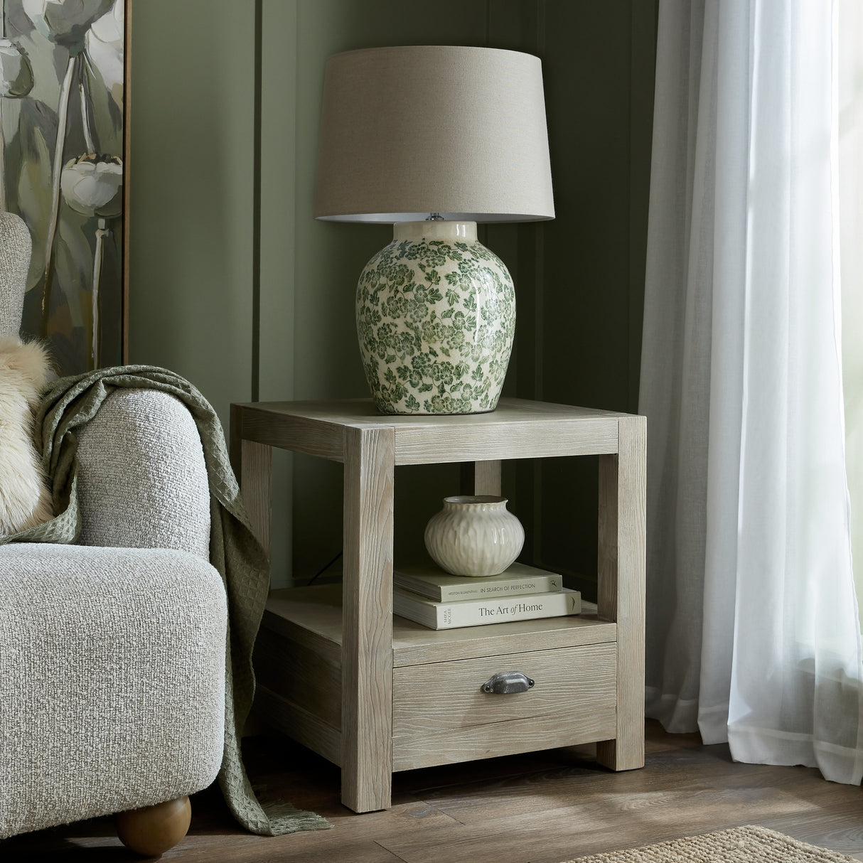 Seraphine Collection 1 Drawer Side Table With Shelf