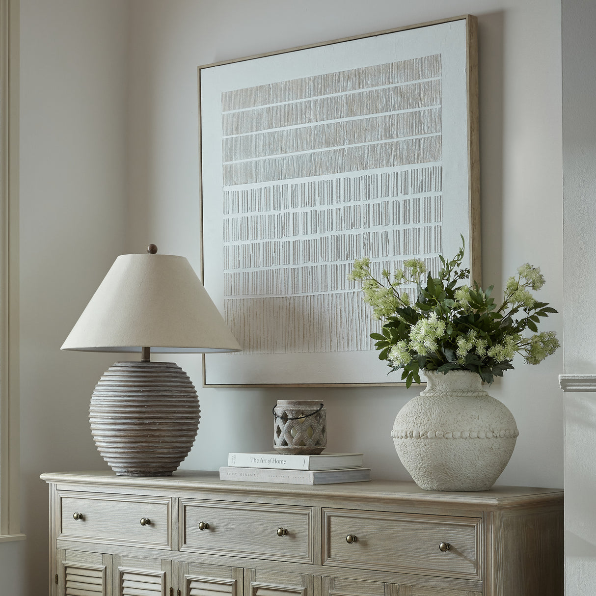 Manon Textured Line Canvas in Frame