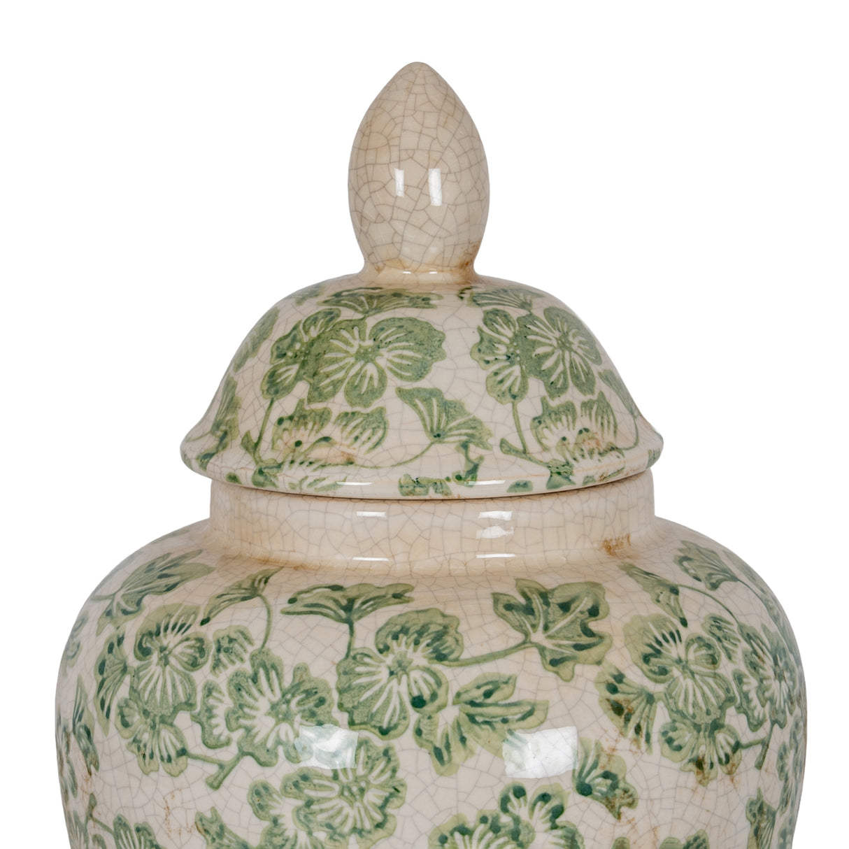 Aurelia Green Clover Ceramic Ginger Jar