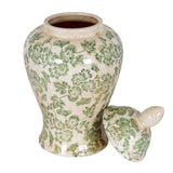 Aurelia Green Clover Ceramic Ginger Jar