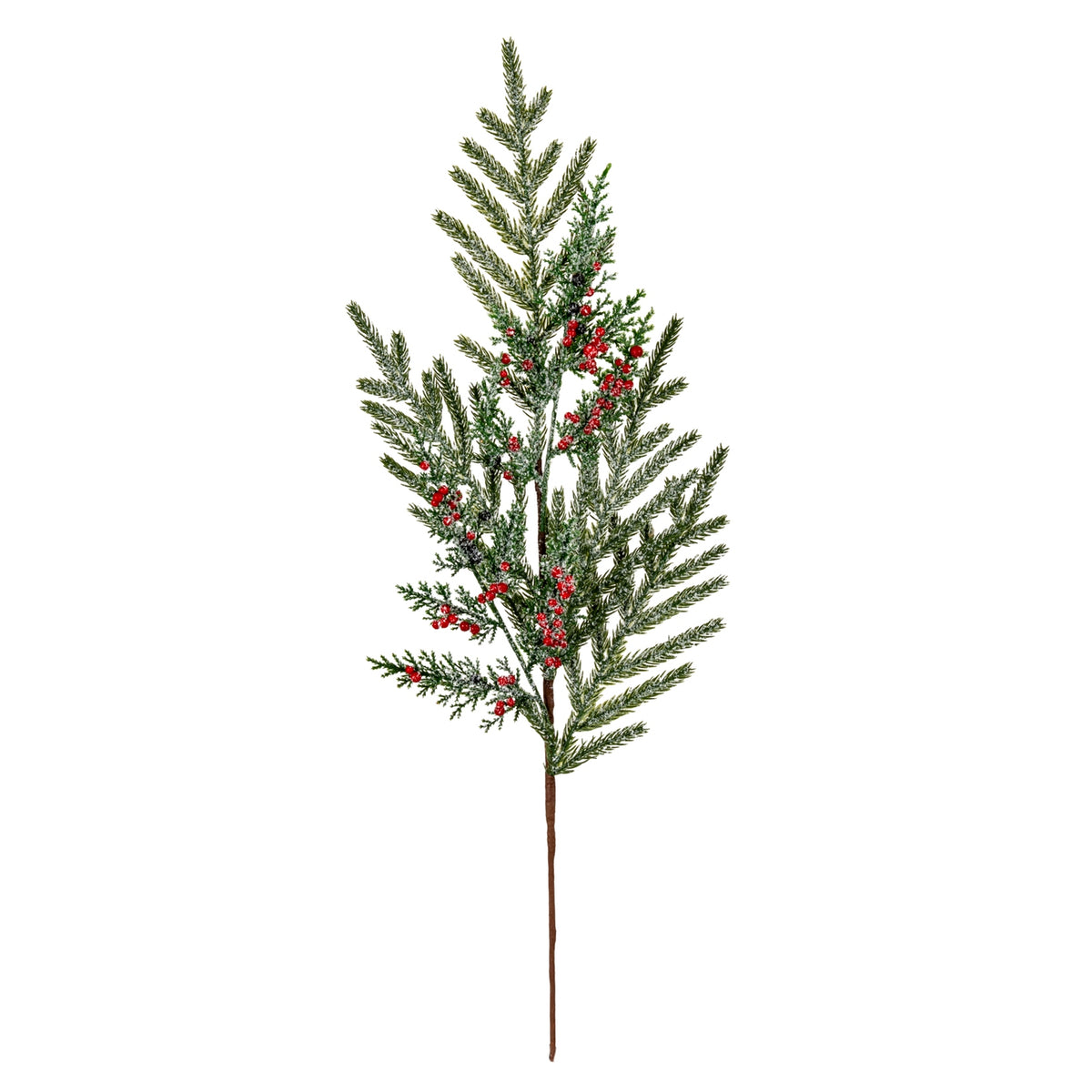 Odette Frosted Pine Branch Spray With Winter Berries