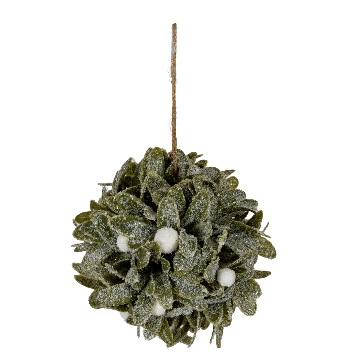 Aurelie Frosted Mistletoe Ball Decoration