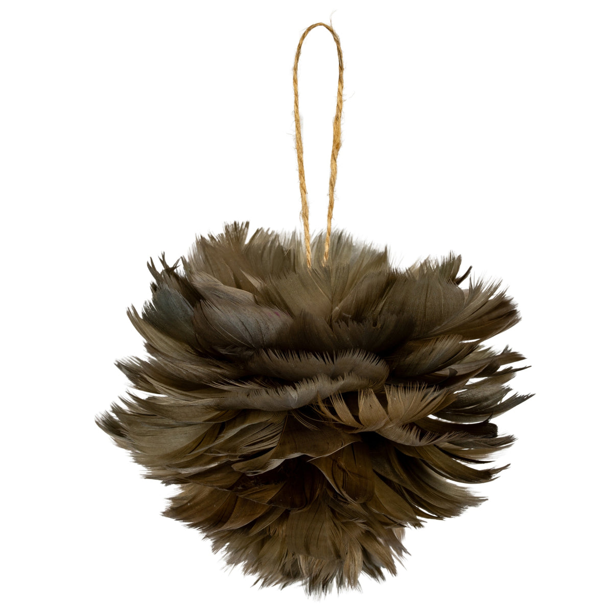 Amelie Medium Fawn Feather Ball Decoration