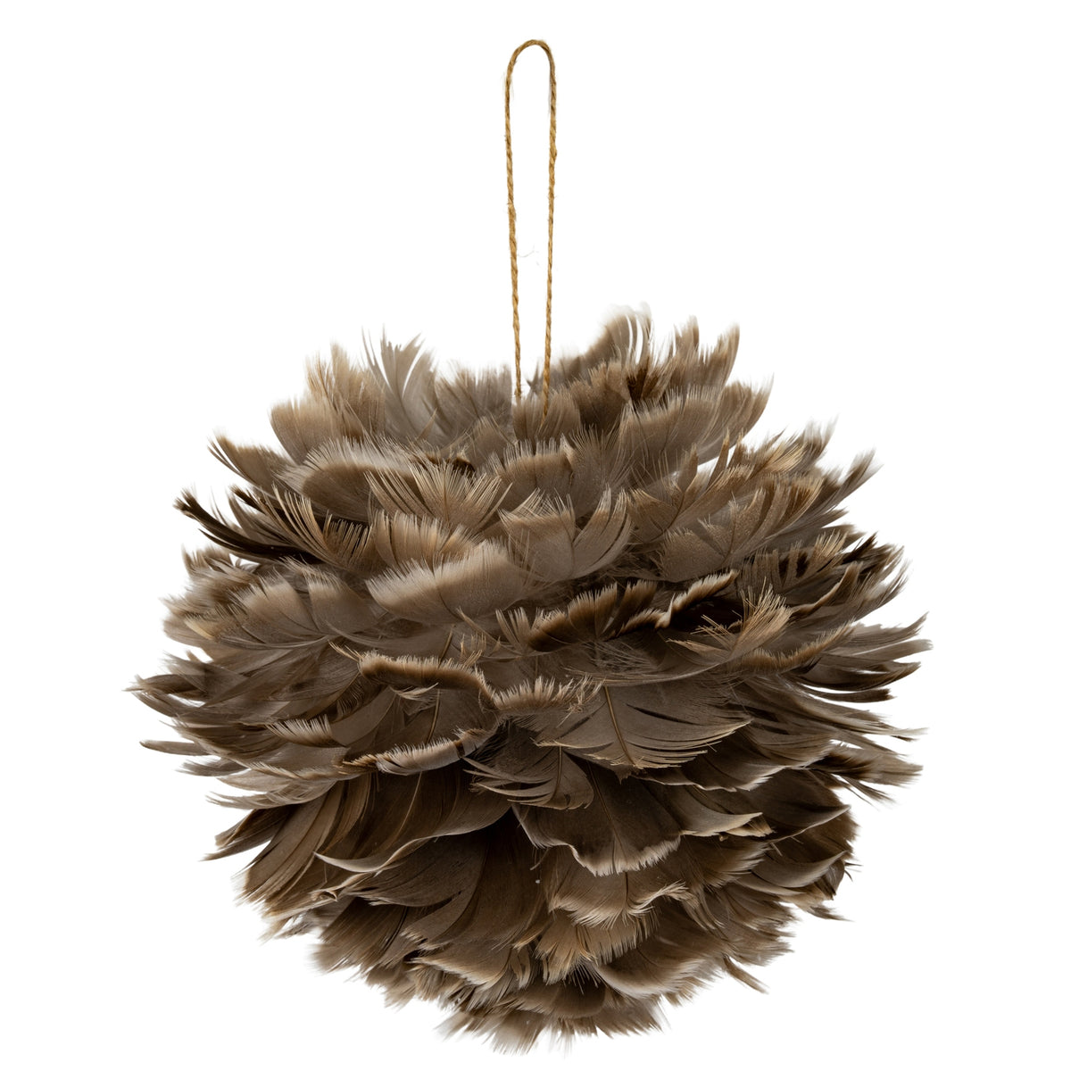 Amelie Large Fawn Feather Ball Decoration
