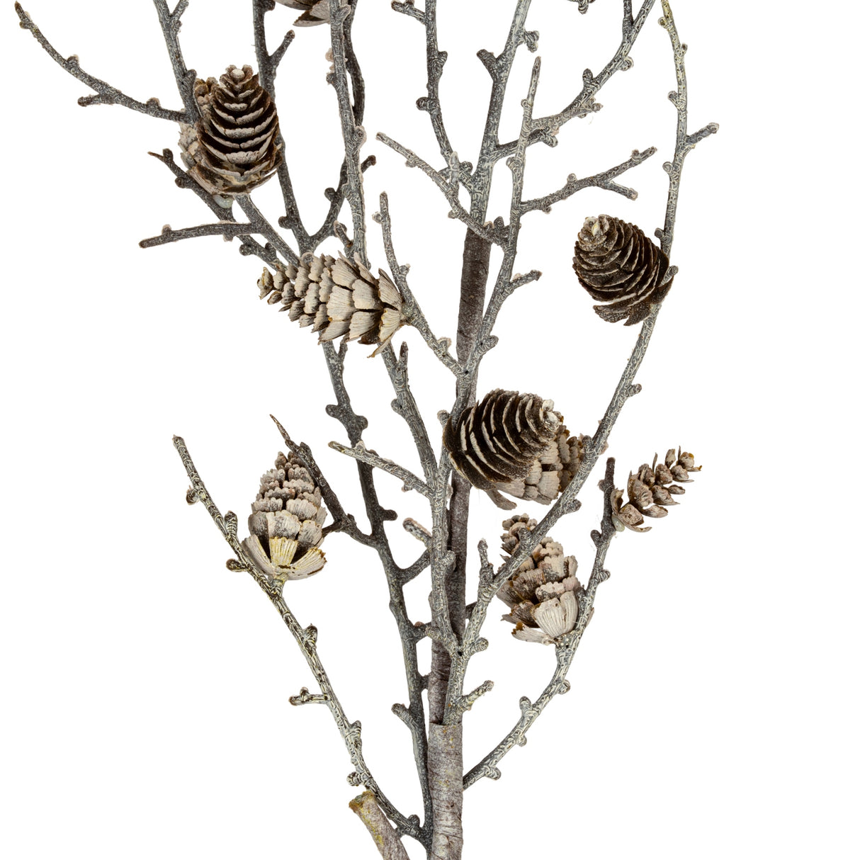 Amelie Snowy Winter Woodland Branch With Pinecones