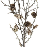 Amelie Snowy Winter Woodland Branch With Pinecones