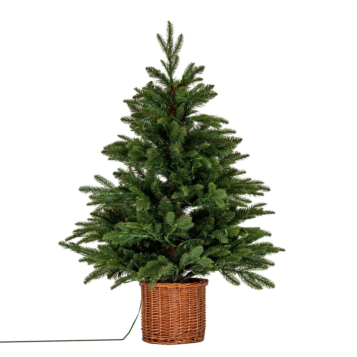 Celeste Norway Fir Pre-Lit LED 300L Fir Tree In Rattan Pot