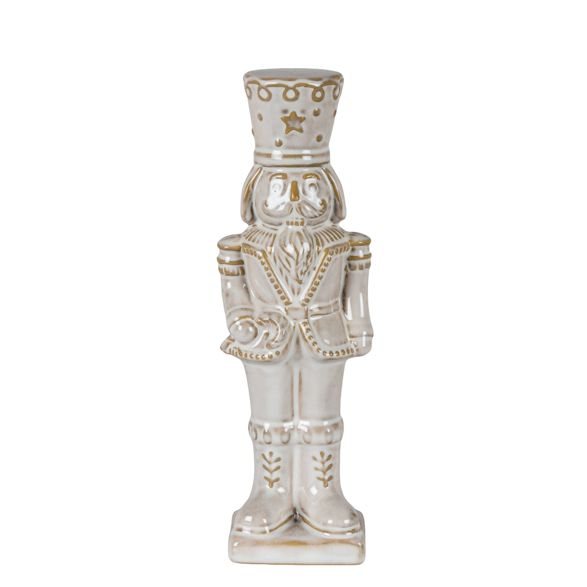Claudine Ceramic Nutcracker With Candy Cane