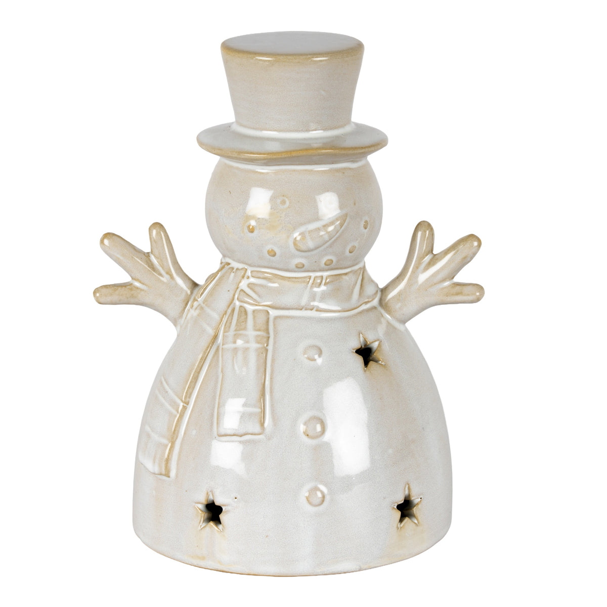 Claudine Ceramic Medium Snowman With LED Light