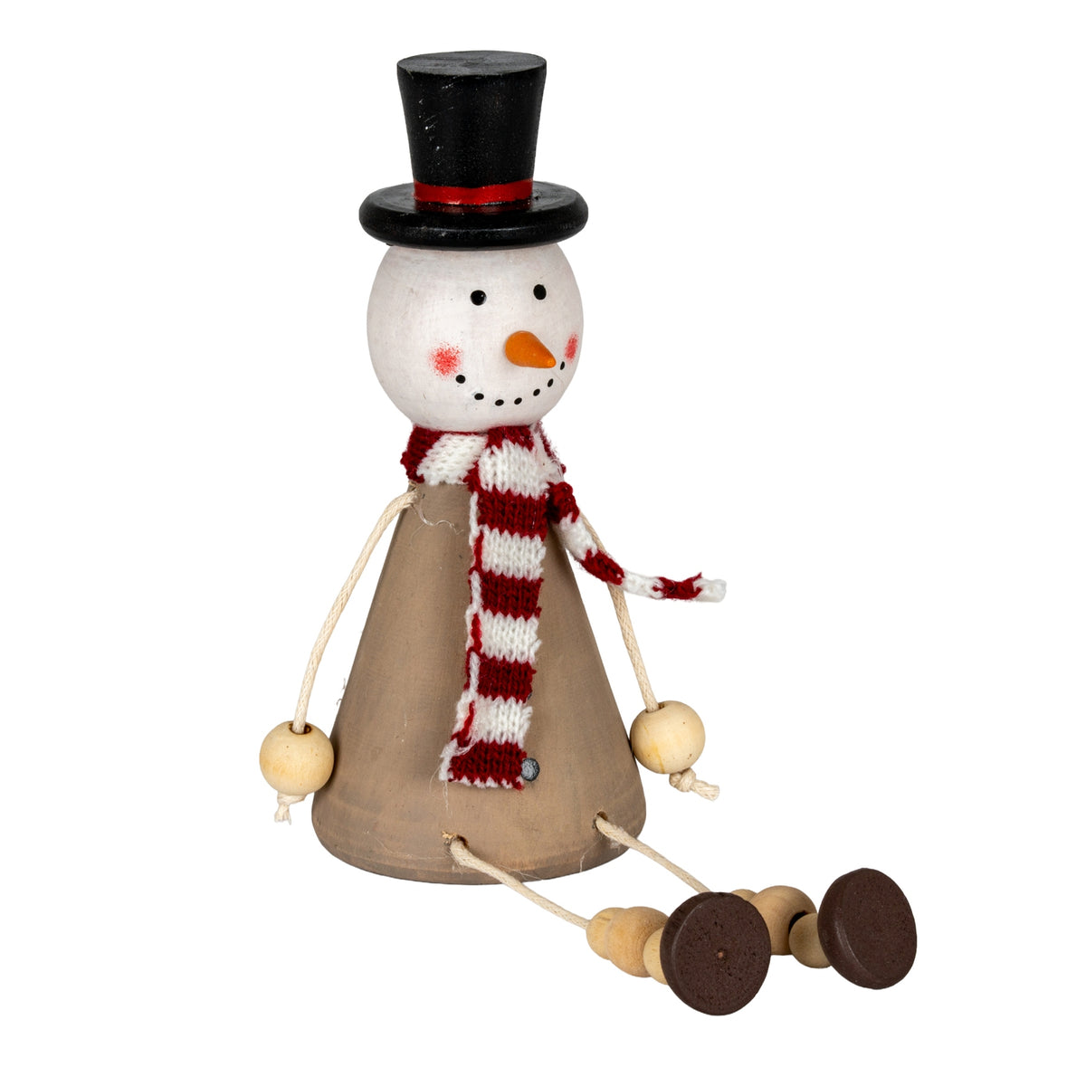 Josephine Wooden Jolly Sitting Snowman Decoration