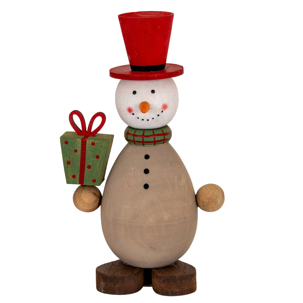 Pauline Wooden Snowman With Present