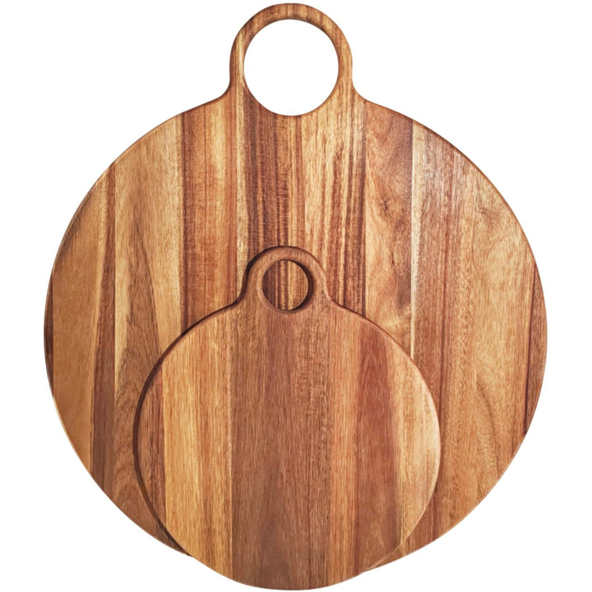 Ines Small Round Acacia Serving Board With Handle