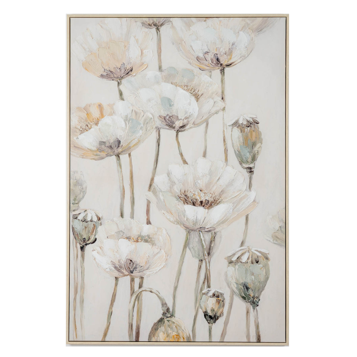 Fleur Poppy Meadow Hand Painted Canvas in Frame