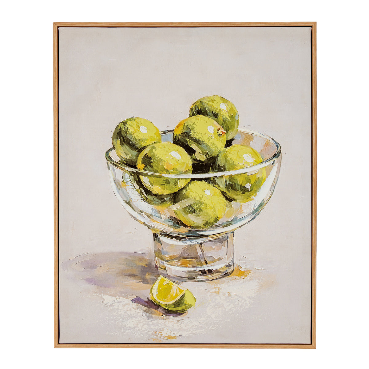 Sabine Still Life Limes Hand Painted Canvas in Frame