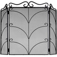 heavy large black ornate fire screen