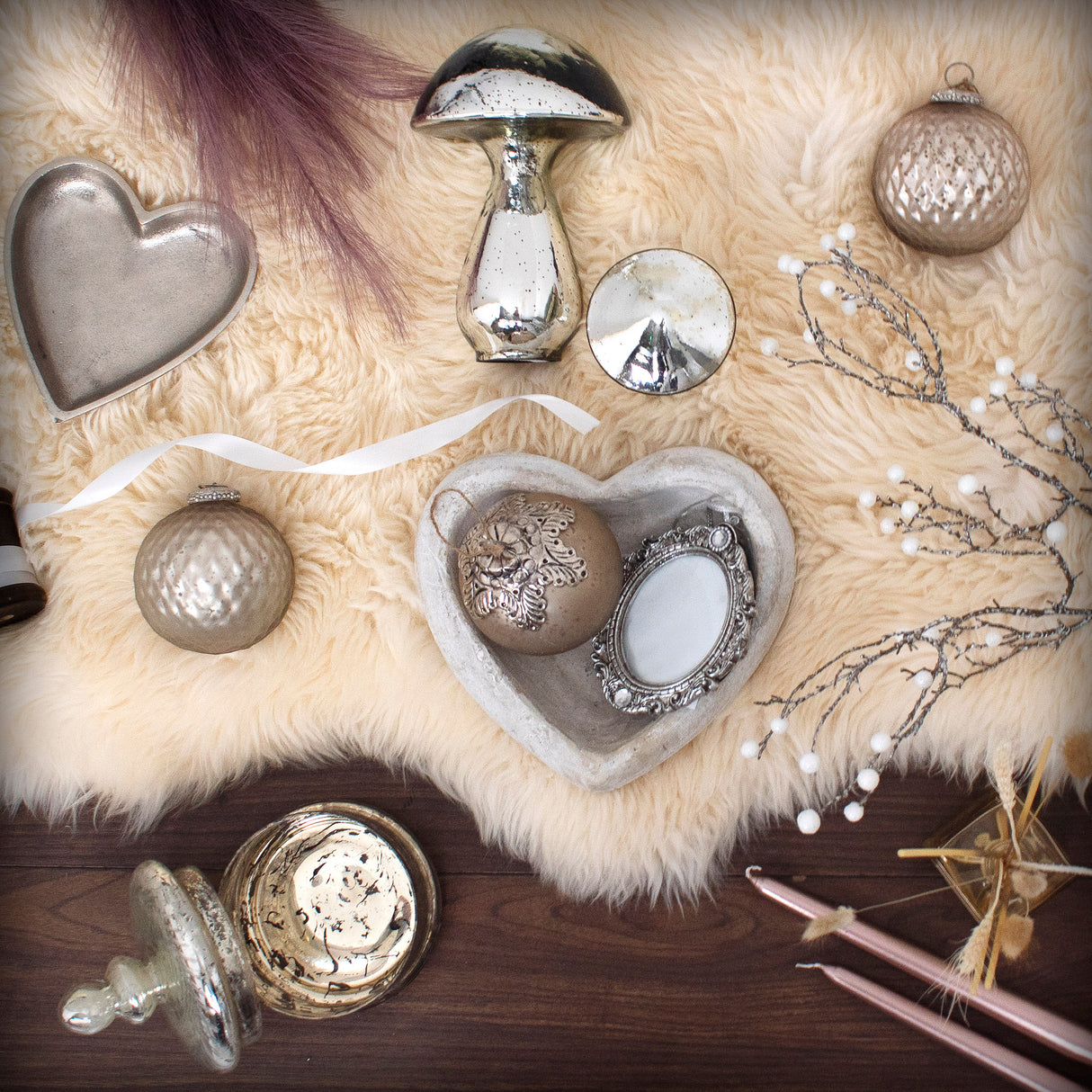 deep stone heart dish