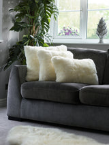 Aurelie Sheepskin Cushion in Ivory