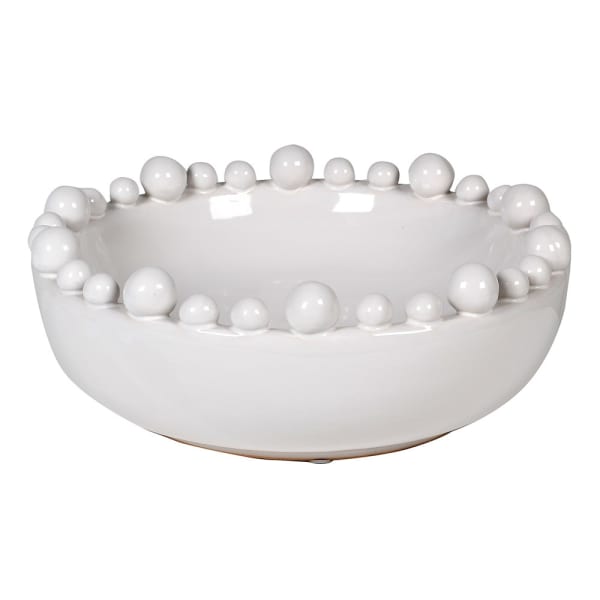 Athena White Bobble Edged Bowl