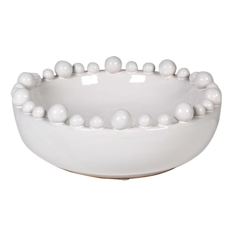 Athena White Bobble Edged Bowl