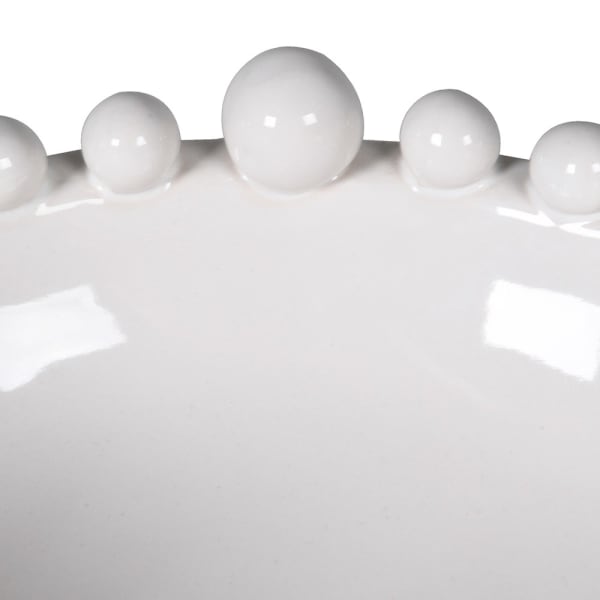 Athena White Bobble Edged Bowl