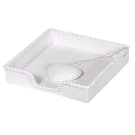 Beatrice White Napkin Tray with Heart