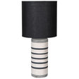 Bertille Monochrome Striped Table Lamp with Black Shade