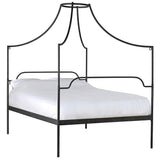 Wanda Black Italianate Campaign Canopy King-size Bed