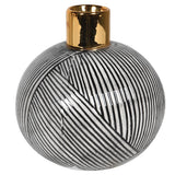 Camille Black & Grey Striped Bud Vase