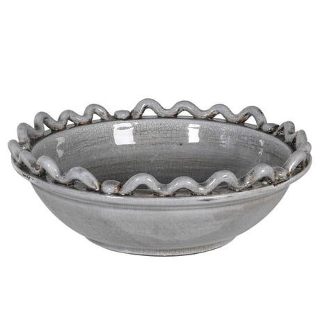 Brigitte Grey Wave and Bobble Bowl