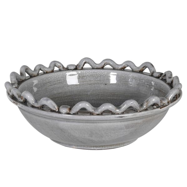 Brigitte Grey Wave and Bobble Bowl