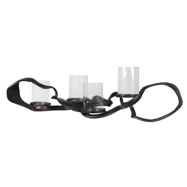 Camille Black Knotted Hand Forged Candle Holder