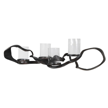 Camille Black Knotted Hand Forged Candle Holder