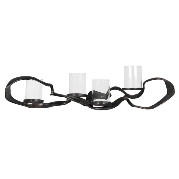 Camille Black Knotted Hand Forged Candle Holder