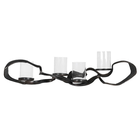 Camille Black Knotted Hand Forged Candle Holder
