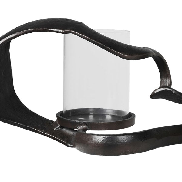 Camille Black Knotted Hand Forged Candle Holder