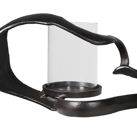 Camille Black Knotted Hand Forged Candle Holder