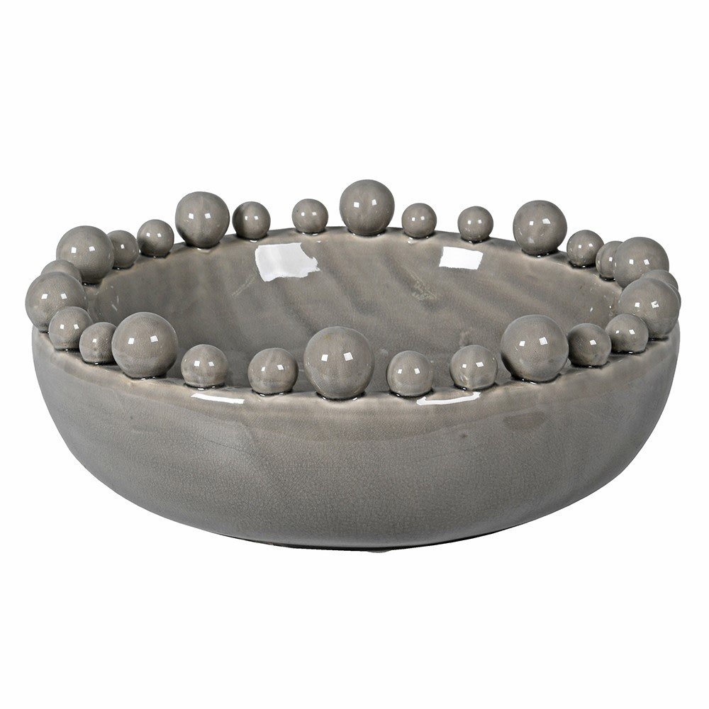 Camille Decorative Grey Bobble Edged Bowl
